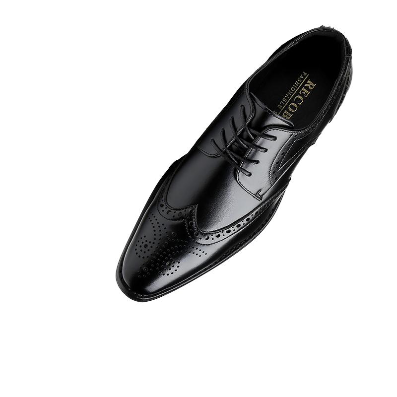 Top View of Royce Brogues in Black | Levante Shoes