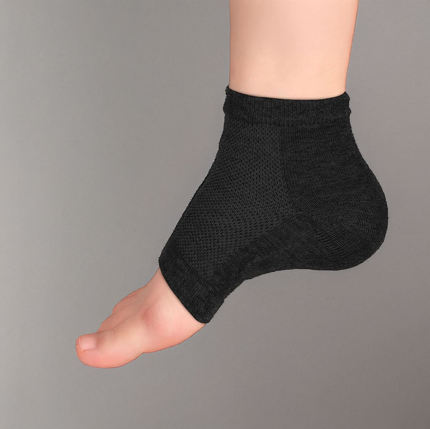 Man Wearing Black Boost Height Increasing Socks | Levante Shoes