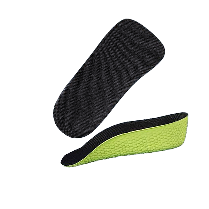 Side and Top View of Green Height Boost Heel Pads | Levante Shoes
