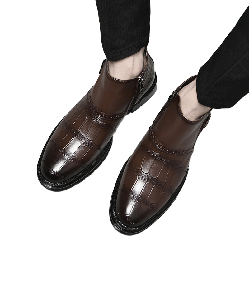 Top View of a Man Standing in Martyn Brown Elevator Boots | Levante Shoes