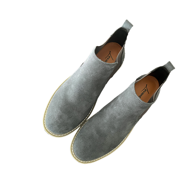 Top View of Monaco Grey Suede Elevator Boots | Levante Shoes