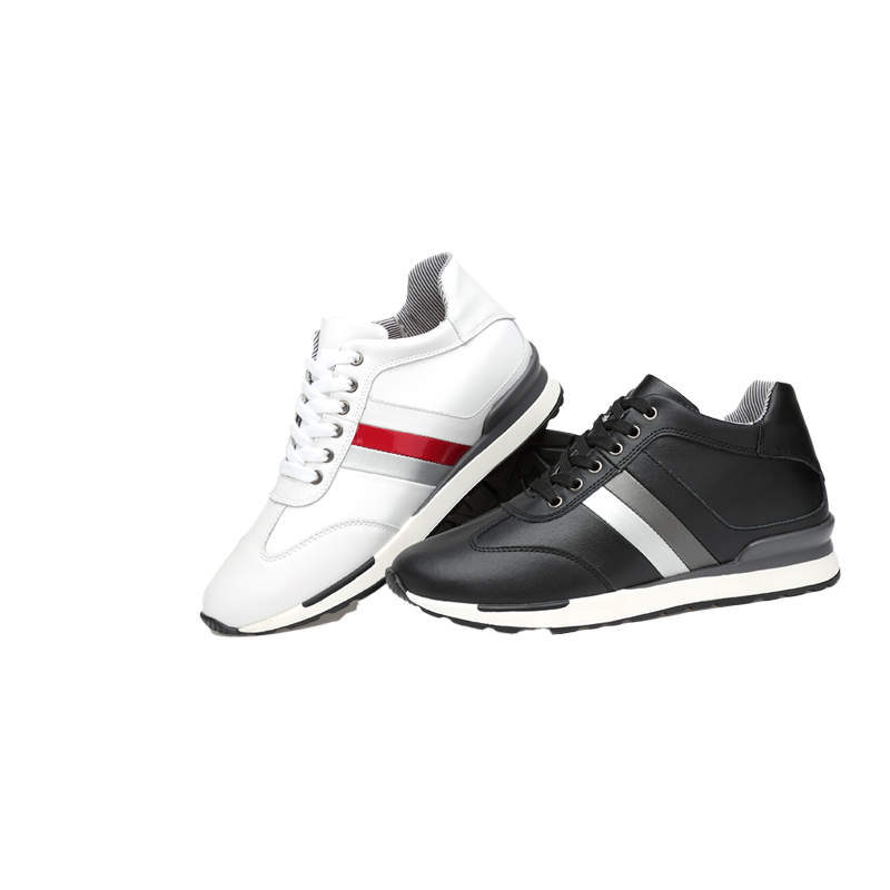 Black and White Retron Elevator Sneakers | Levante Shoes