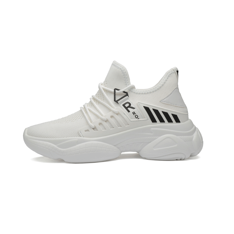 Rocket White & Black 8cm Elevator Sneakers | Levante Shoes