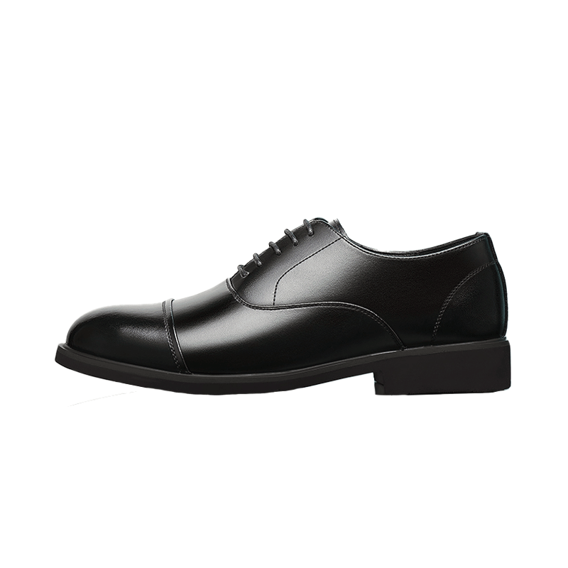 Savant Black Leather Oxford Elevator Shoes | Levante Shoes