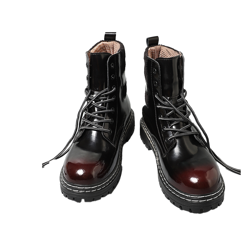 Sentinel Burgundy Gloss Leather Boots
