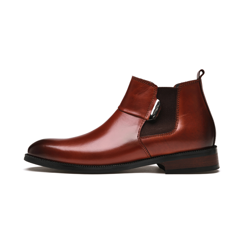 Vanguard Brown Leather Elevator Boots | Levante Shoes