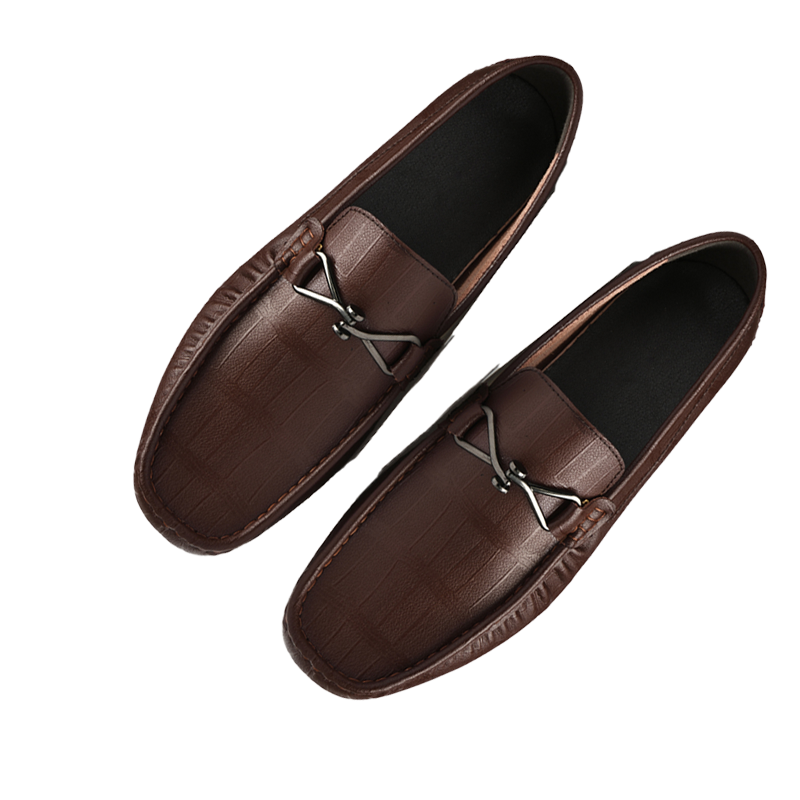 Top View of Brown Verno Elevator Loafers | Levante Shoes