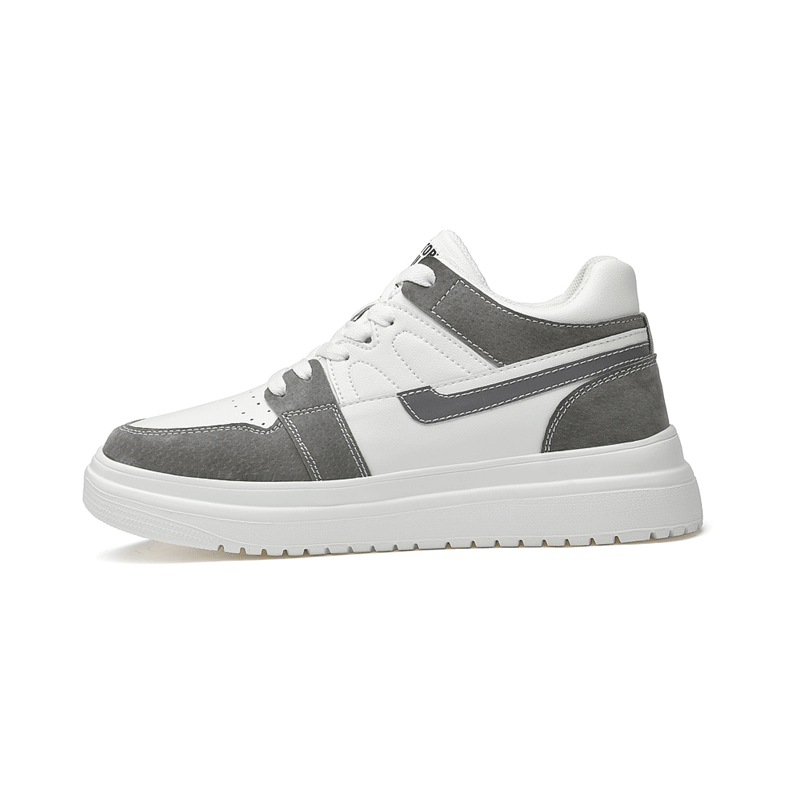 Verve White/Dark Grey Elevator Sneakers | Levante Shoes
