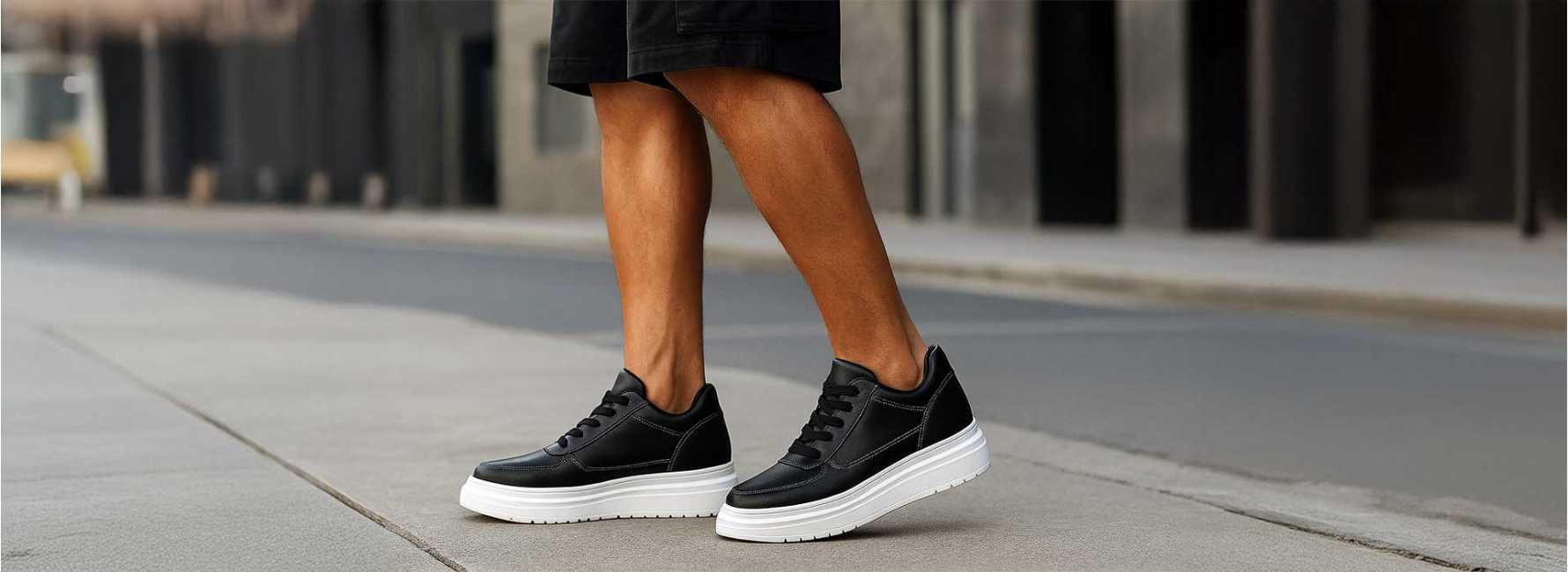 Casually styled elevator sneakers