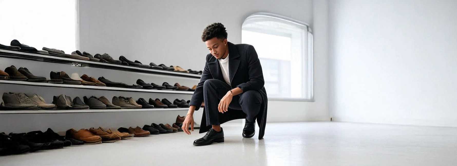 Man Finding His Confidence in Formal Elevator Shoes