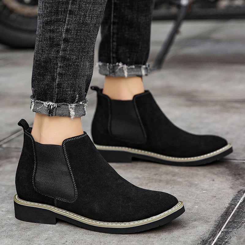 Chelsea-style Monaco Black Elevator Boots