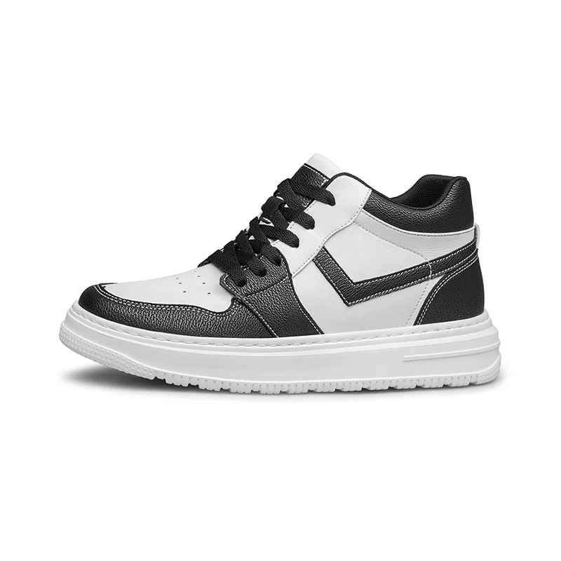 Drift Hi-Top Black and White Elevator Sneaker | Levante Shoes
