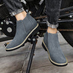 Grey Suede Chelsea Elevator Boots