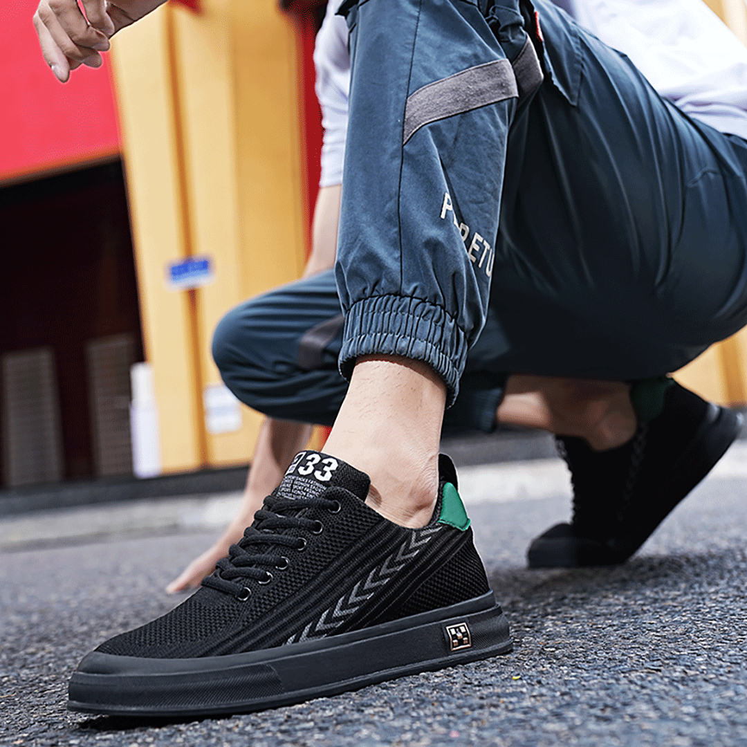 6cm Height Boost Black Elevator Sneakers by Levante Shoes