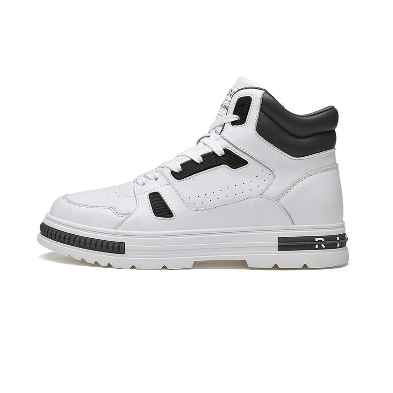 Apex White Hi-Top Elevator Sneakers | Levante Shoes