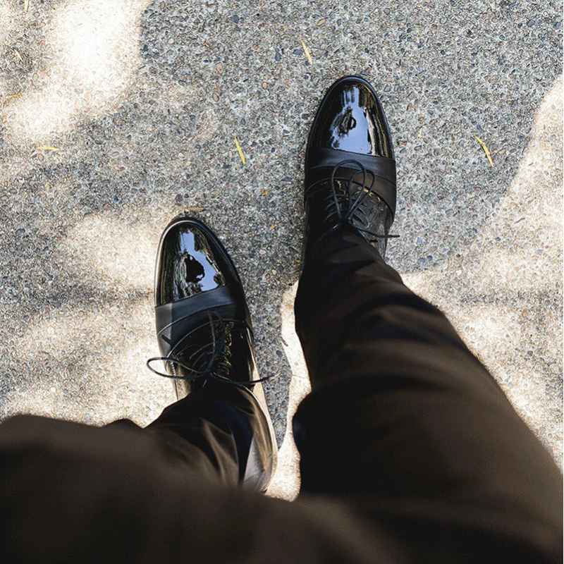Top View of Man Wearing Ashford Elevator Shoes | Levante Shoes