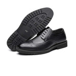 Side and Sole View of Benedikt Black Elevator Brogues | Levante Shoes