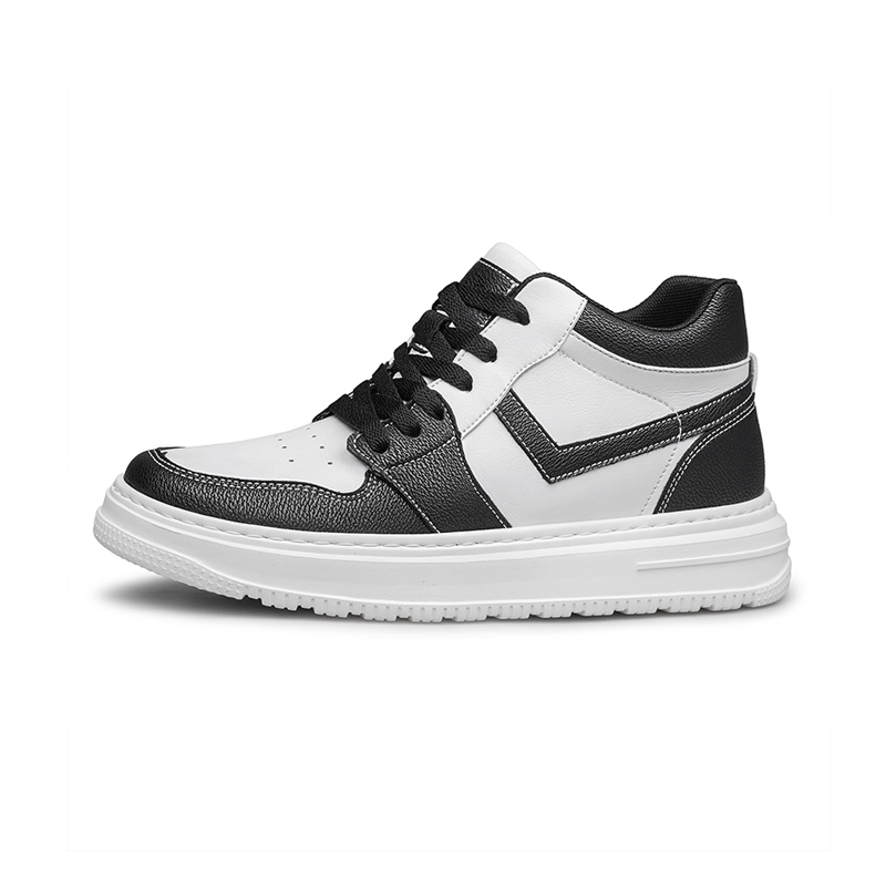 Drift Hi-Top Black and White Elevator Sneaker | Levante Shoes