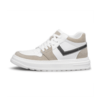 Drift Hi-Top Fawn and White Elevator Sneaker | Levante Shoes