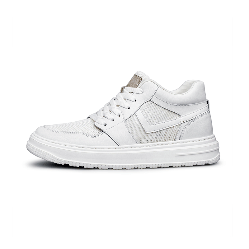 Drift Hi-Top Pure White Elevator Sneaker | Levante Shoes