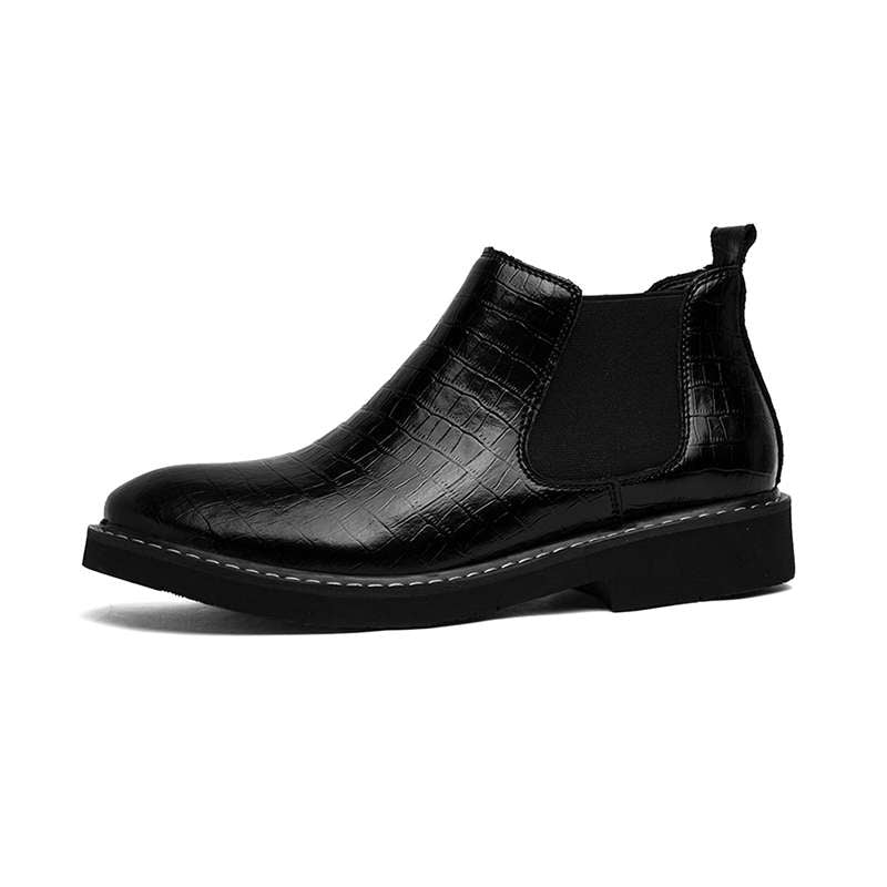 Jaxen Black Leather Elevator Boots | Levante Shoes