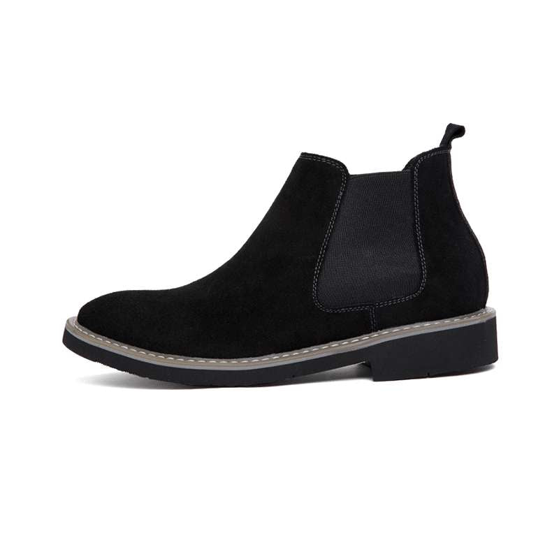 Monaco Black Suede Elevator Boots | Levante Shoes
