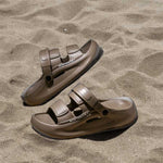 Coffee Elevator Sandals in Sand on Beach