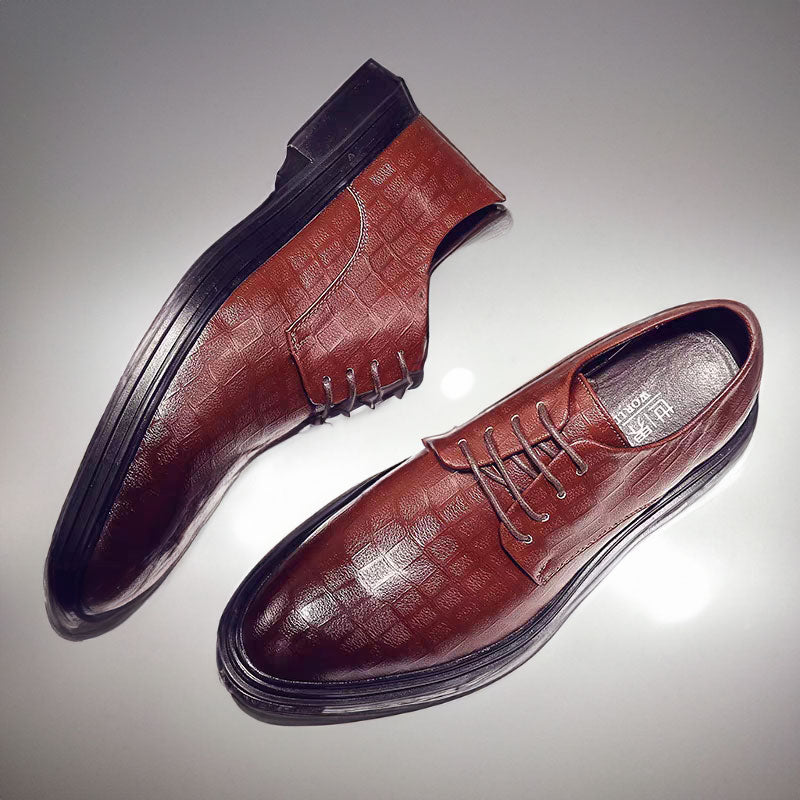 Radcliffe Mock-Croc Brown Leather Shoes