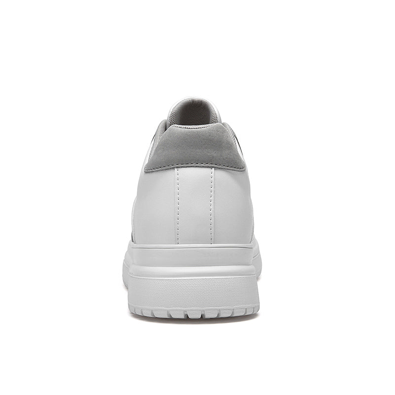 Surge white and grey sneakers, back view